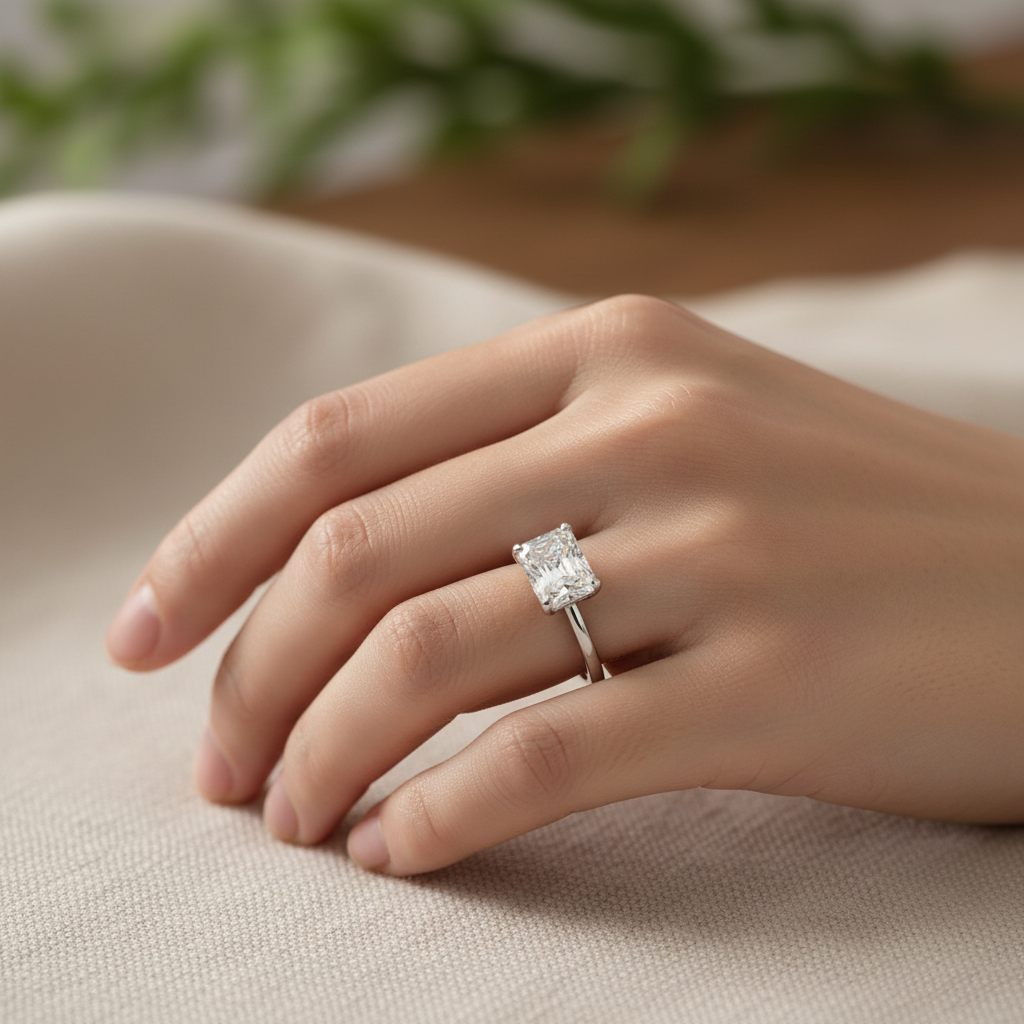 Color Moissanite Eternity Band Ring – 4mm D 925 Sterling Silver Wedding Jewelry for Women with Sparkling Diamond-Look Stones, Elegant Everyday Luxury Style