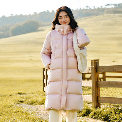 Semir Long Down Jacket - Waterproof Hooded Winter Coat for Women with Loose Fit Design, Warm Fashion Outerwear for 2025