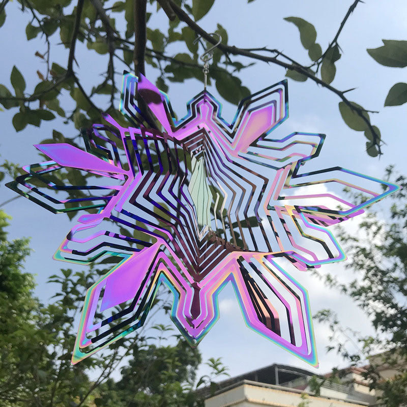 Stainless Steel Wind Spinner Chime – 3D Rotating Heart and Square Outdoor Wind Sculpture for Garden, Patio, Yard and Indoor Home Decor