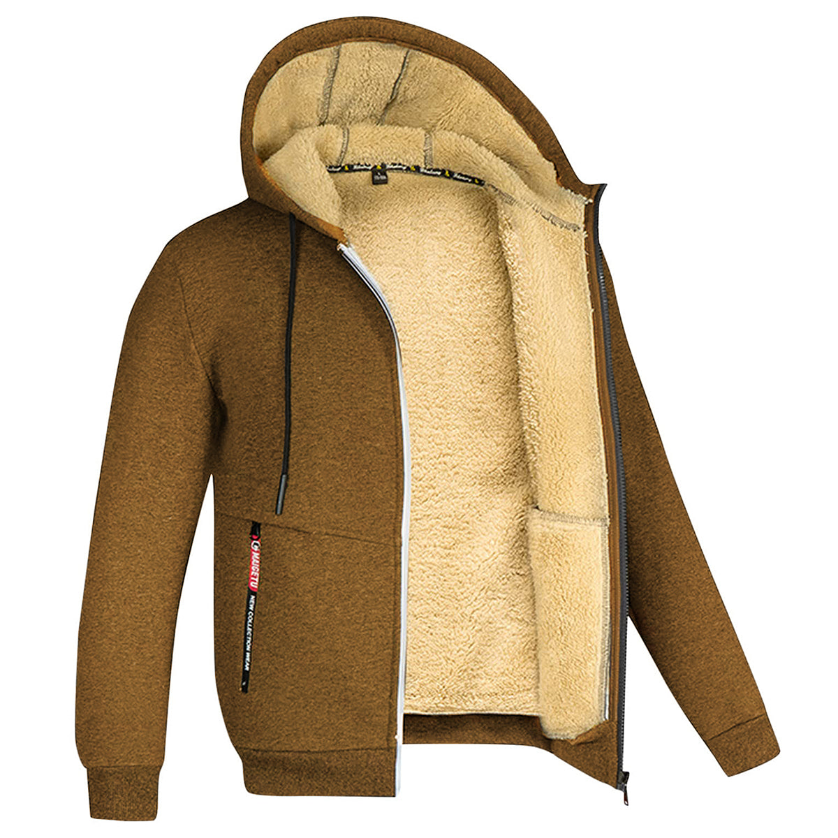 Men's Full Zip Fleece Hoodie - Casual Winter Jacket for Streetwear, Sports and Everyday Comfort