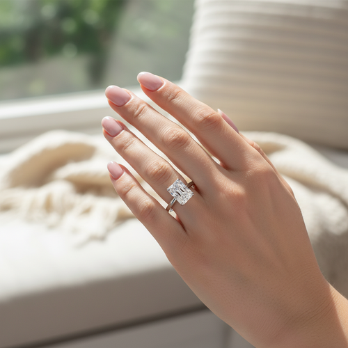 Color Moissanite Eternity Band Ring – 4mm D 925 Sterling Silver Wedding Jewelry for Women with Sparkling Diamond-Look Stones, Elegant Everyday Luxury Style