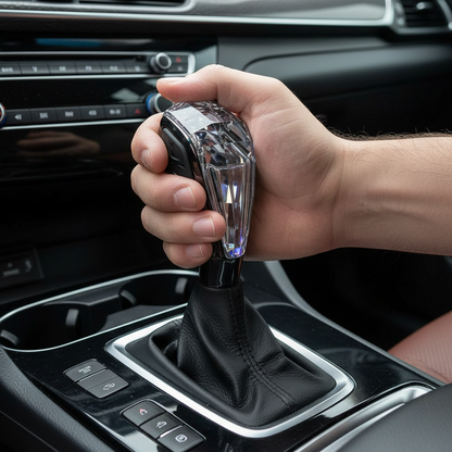 Seven-Color LED Crystal Shift Knob – Universal Illuminated Gear Shifter Handle Compatible with 8mm, 10mm and 12mm Shift Rods
