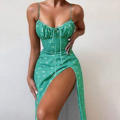 Women's Floral Spaghetti Strap Dress – Summer Beach Mini Sundress for Vacations, Casual Outings and Stylish Warm Weather Fashion