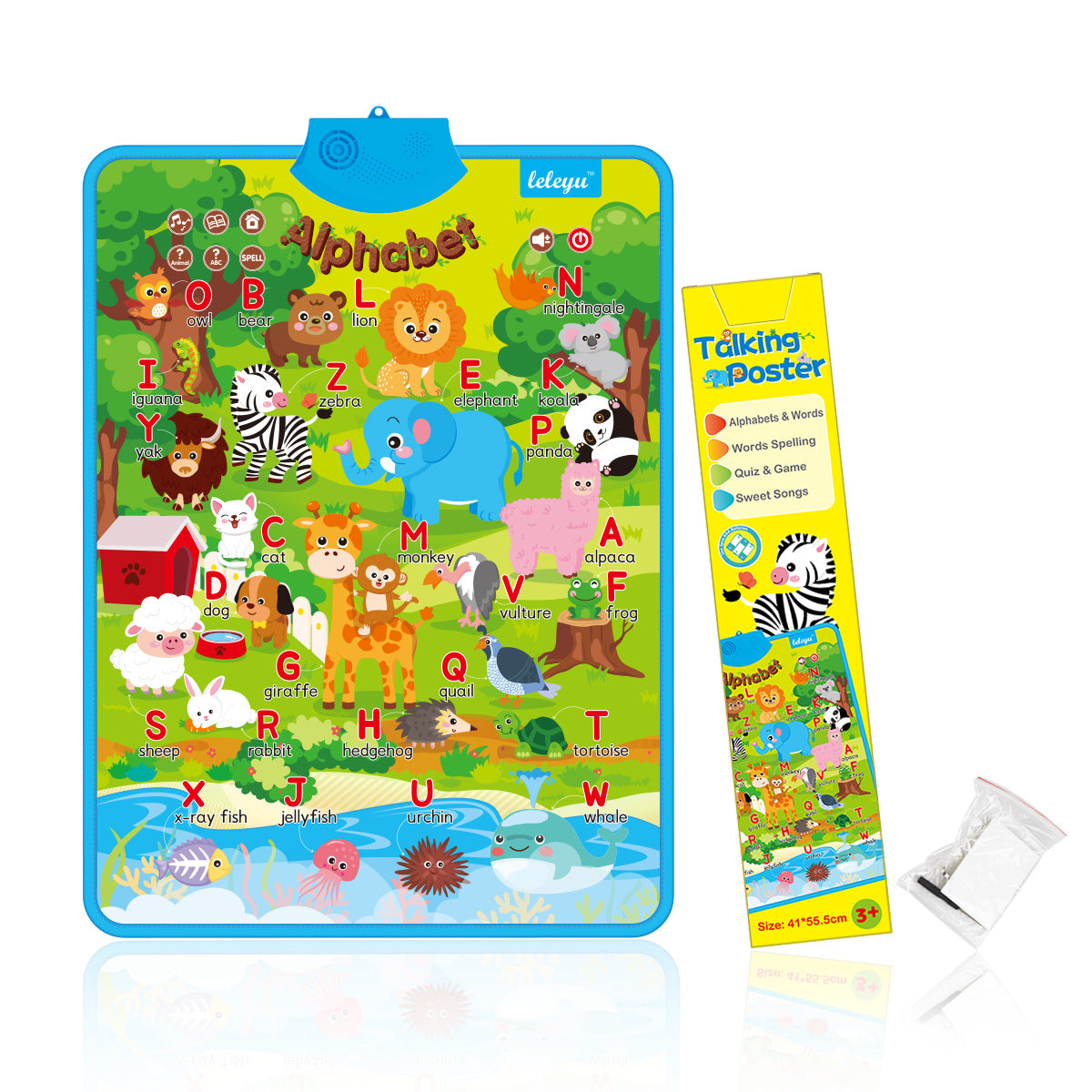 Interactive Alphabet Wall Chart - Electronic ABC Learning Poster for Toddlers Ages 2-5, Educational Play and Early Development