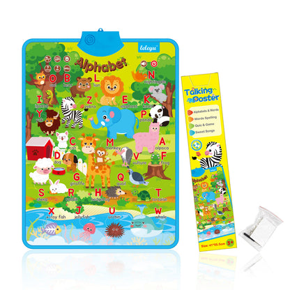 Interactive Alphabet Wall Chart - Electronic ABC Learning Poster for Toddlers Ages 2-5, Educational Play and Early Development