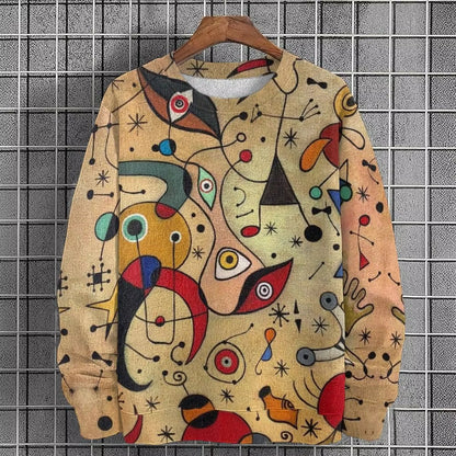 Men's Graphic Sweatshirt - Fashion Graffiti Crewneck Pullover for Casual Streetwear, Holidays and Everyday Style
