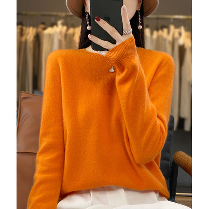 Merino Wool Sweater – Women’s Soft Cashmere Feel Knit Pullover for Autumn Winter Comfort and Timeless Everyday Style