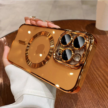 Magnetic Clear iPhone Case – Electroplated Bumper with Raised Camera Rings