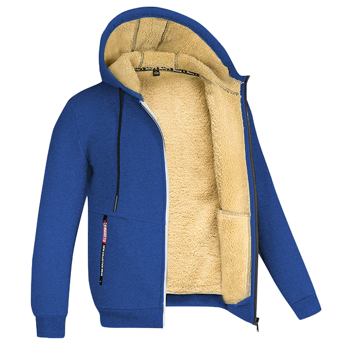 Men's Full Zip Fleece Hoodie - Casual Winter Jacket for Streetwear, Sports and Everyday Comfort