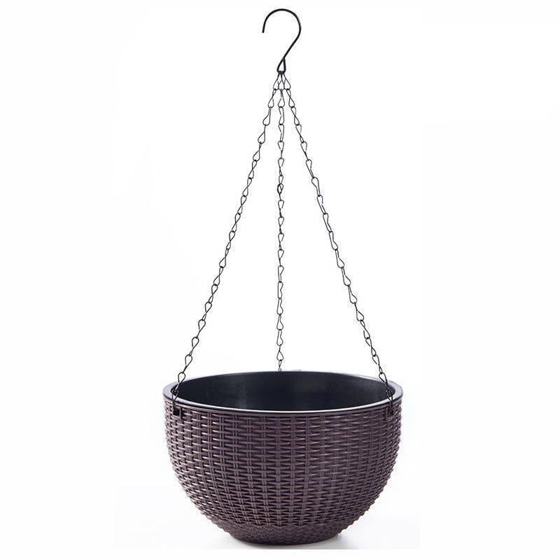 Hanging Plastic Flower Pot – European Honeycomb Pattern Imitation Rattan Basket for Indoor Plants, Balcony Decor and Vertical Gardening