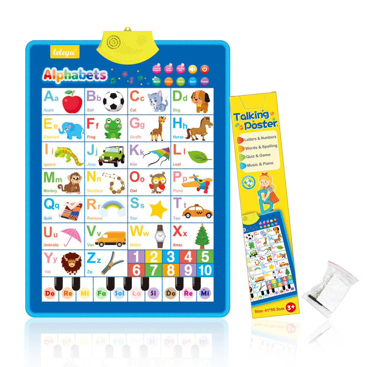 Interactive Alphabet Wall Chart - Electronic ABC Learning Poster for Toddlers Ages 2-5, Educational Play and Early Development