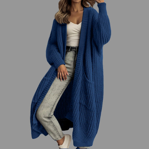 Oversized Knit Cardigan – Women’s Long V Neck Sweater Coat for Cozy Casual Autumn Winter Layering