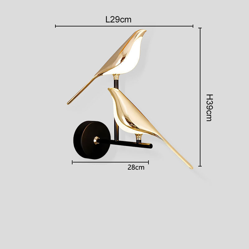 Magpie Bird LED Wall Lamp - 360° Rotating Indoor Wall Sconce for Bedroom, Bedside Lighting and Modern Home Decor