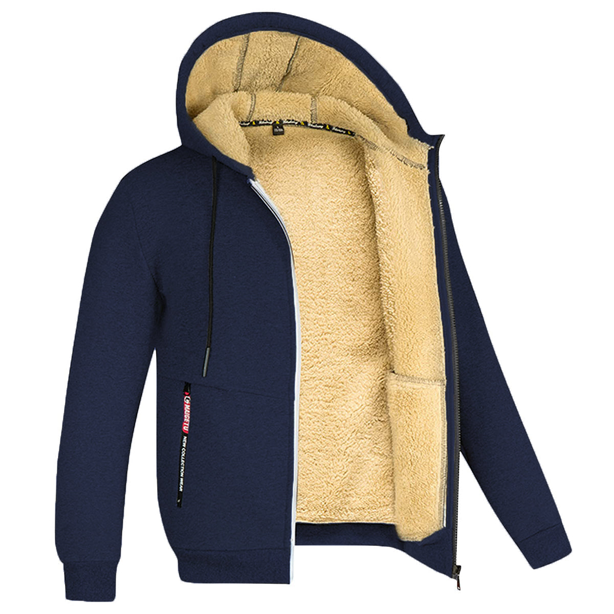 Men's Full Zip Fleece Hoodie - Casual Winter Jacket for Streetwear, Sports and Everyday Comfort