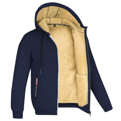 Men's Full Zip Fleece Hoodie - Casual Winter Jacket for Streetwear, Sports and Everyday Comfort