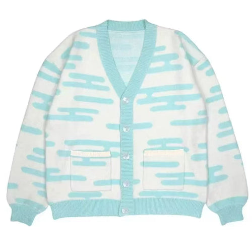 Harajuku Knit Cardigan Sweater – Unisex Anime Inspired V Neck Winter Jacket for Cozy Casual Streetwear and Everyday Style