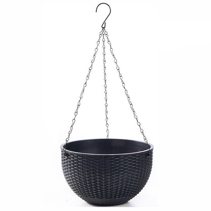 Hanging Plastic Flower Pot – European Honeycomb Pattern Imitation Rattan Basket for Indoor Plants, Balcony Decor and Vertical Gardening