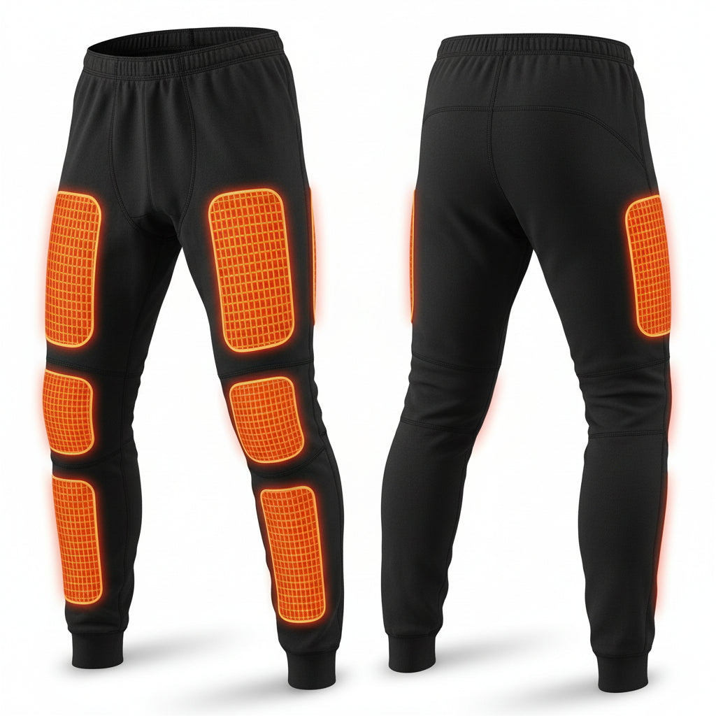 USB Heated Thermal Underwear Set - Self Heating Winter Base Layer for Skiing, Outdoor Sports and Cold Weather