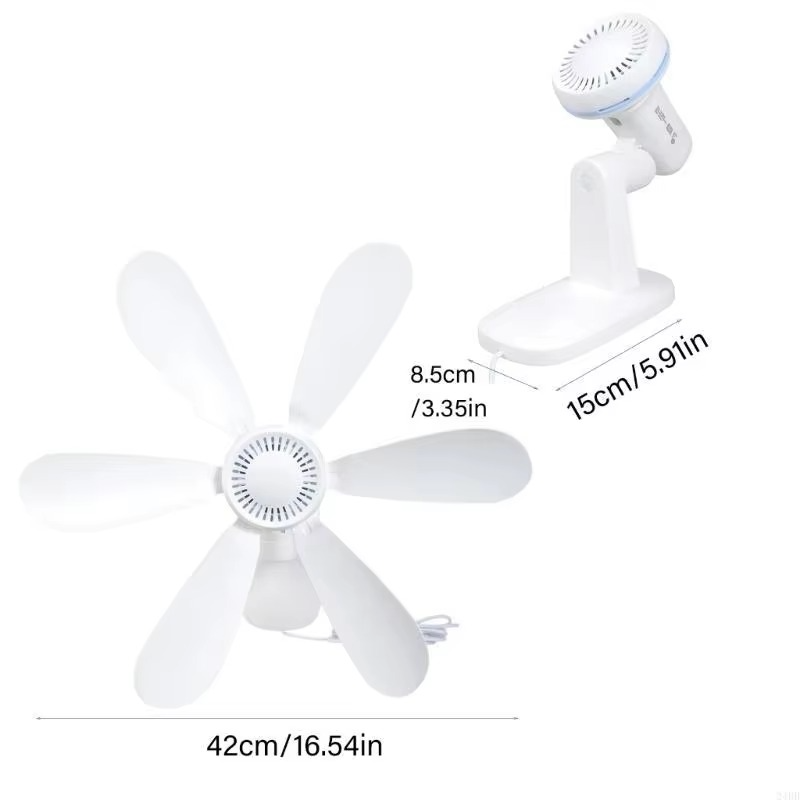 Wall Mount Fan with Remote Control – 16.5-Inch Quiet 5V USB Cooling Fan with 4 Speed Settings and Timer for Bedrooms, Kitchens and Small Spaces