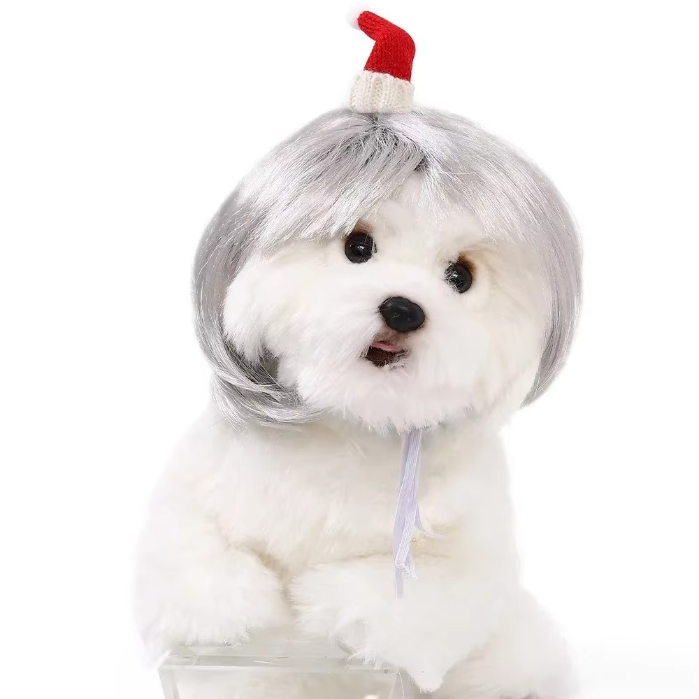 Pet Wig for Dogs & Cats – DIY Trimmable Curly or Straight Hair Costume Wig for Halloween, Parties, Photoshoots and Fun Pet Dress-Up