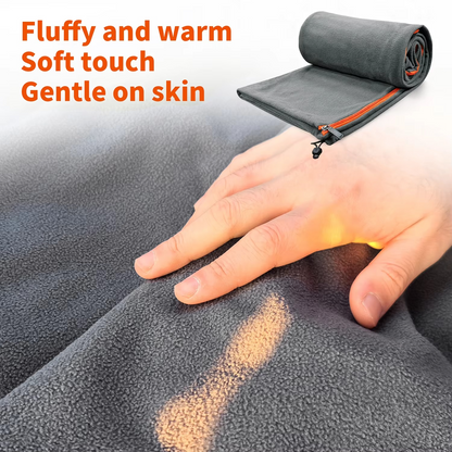 Fleece Sleeping Bag Liner – Soft Breathable Polar Fleece Travel Sleeping Sack with Drawcord Collar, Dual Zippers for Camping, Hiking and Backpacking