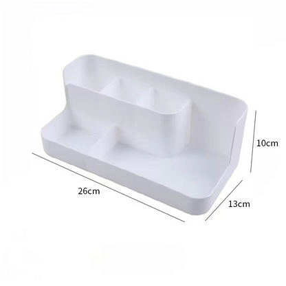 Cosmetic Storage Box – Space-Saving Vanity Organizer with Skincare Shelf for Makeup, Beauty Products, Toiletries and Bathroom Organization