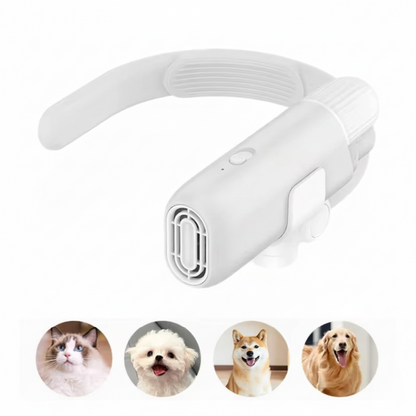 Fast-Dry Pet Dryer – 2-in-1 Negative Ion Hanging Neck & Handheld Hair Dryer for Cats and Dogs, Grooming, Bathing and Styling