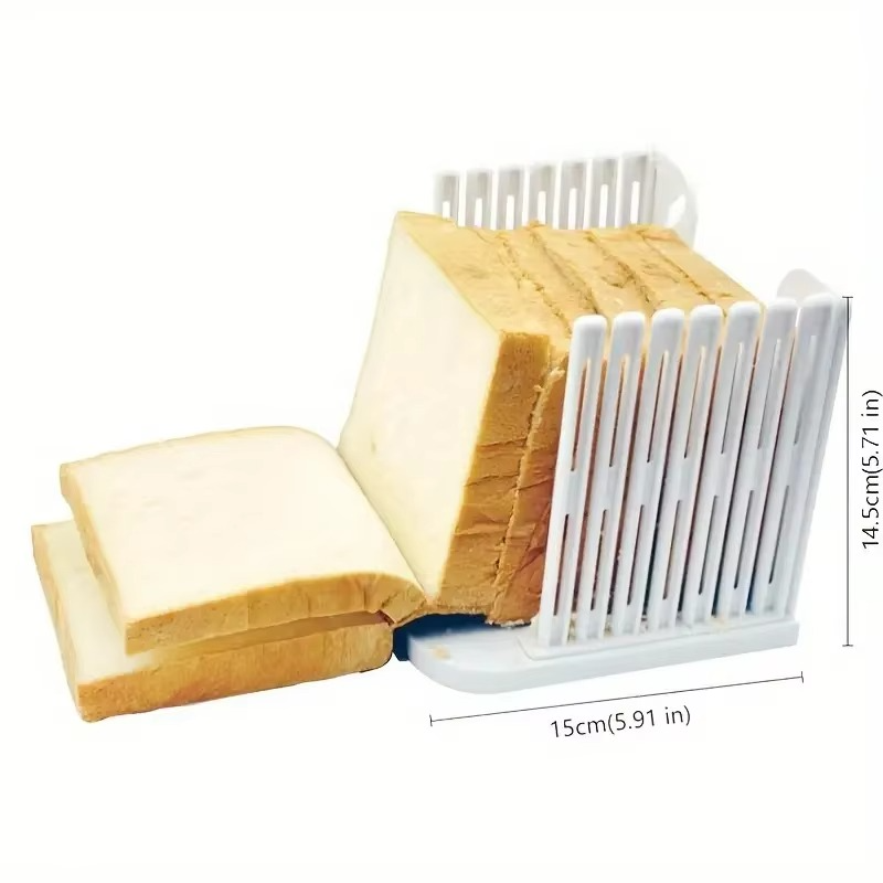 Foldable Toast Bread Slicer – Adjustable Loaf Cutting Guide with Even Slice Design for Homemade Bread, Kitchen Baking and Outdoor Table Use