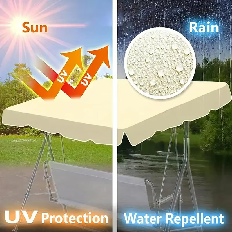 Swing Canopy Replacement Cover – Waterproof UV-Resistant Roof Cover for Outdoor Patio Garden Swing, Sunshade and Rain Protection