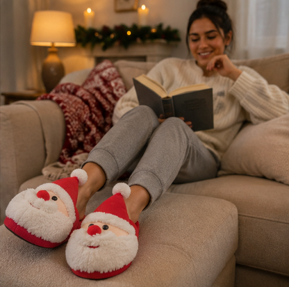 Santa Claus Slippers – Warm Non-Slip Christmas House Shoes for Adults and Kids with Cozy Holiday Comfort