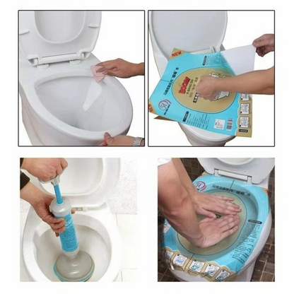 Disposable Toilet Plunger Film – Adhesive Clog Remover Sticker for Easy Toilet Unclogging, Mess-Free Drain Cleaning and Bathroom Maintenance