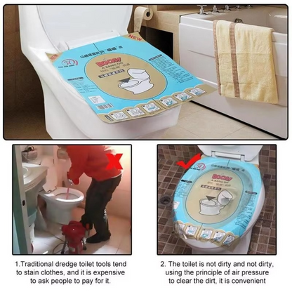 Disposable Toilet Plunger Film – Adhesive Clog Remover Sticker for Easy Toilet Unclogging, Mess-Free Drain Cleaning and Bathroom Maintenance