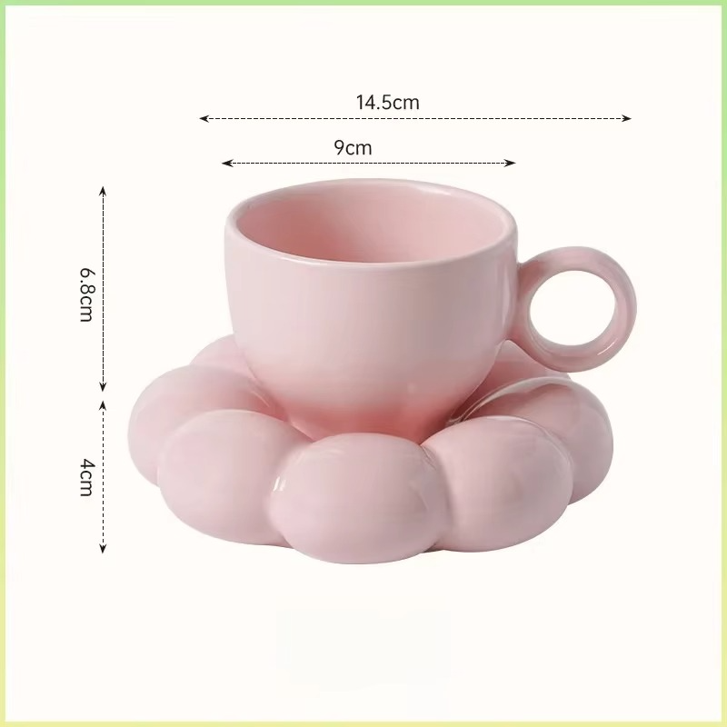 Sunflower Ceramic Coffee Mug Set – 6oz Floral Cup and Saucer with Aesthetic Design for Coffee, Tea, Home, Office and Decorative Gifting