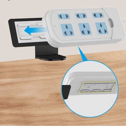 Under Desk Power Strip Holder – No-Drill Cable Management Tray for Outlet Fixing, Wire Organizing & Shelf Storage