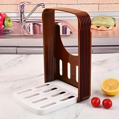 Foldable Toast Bread Slicer – Adjustable Loaf Cutting Guide with Even Slice Design for Homemade Bread, Kitchen Baking and Outdoor Table Use