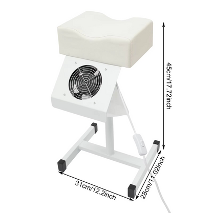 Professional Pedicure Stool – Height Adjustable Manicure Chair with Footrest and Built-In Dust Cleaning Fan for Nail Salon, Spa and Beauty Treatments