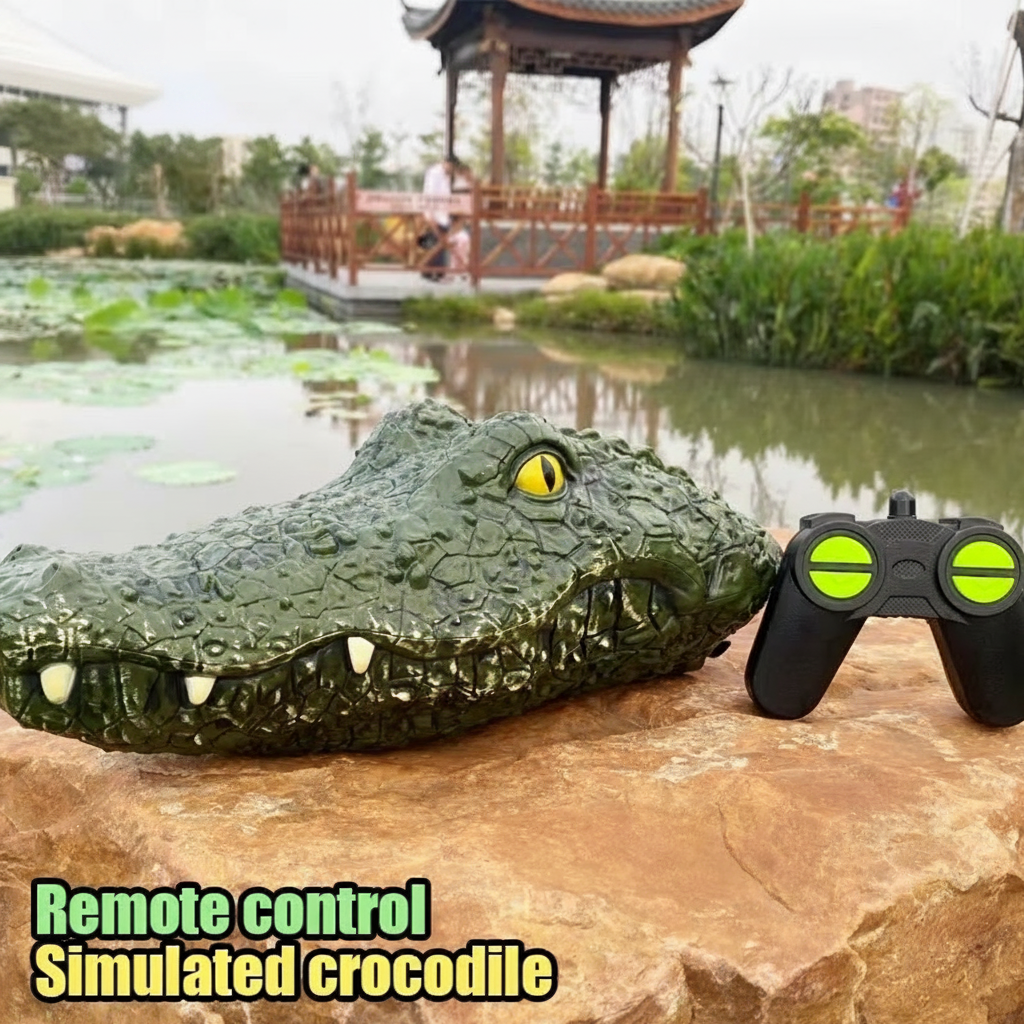 RC Crocodile Head Boat – 2.4GHz Remote Control Floating Alligator Decoy with Realistic Design for Pools, Lakes, Pranks and Water Play