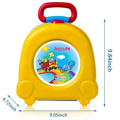 Foldable Kids Travel Potty – Portable Potty Training Toilet Seat with Cartoon Design for Camping, Car Trips, Outdoor Use and Travel