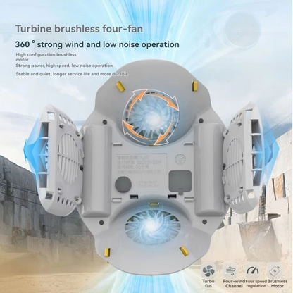 Rechargeable Fan Safety Helmet – Waterproof Construction Hard Hat with 4-Speed Silent Cooling Fans for Outdoor Work and Hot Weather