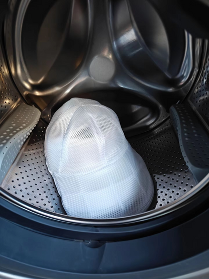 Baseball Cap Washer Cage - Rigid Hat Frame plus Mesh Wash Bag, Holds a Cap's Shape in the Washing Machine or Dishwasher