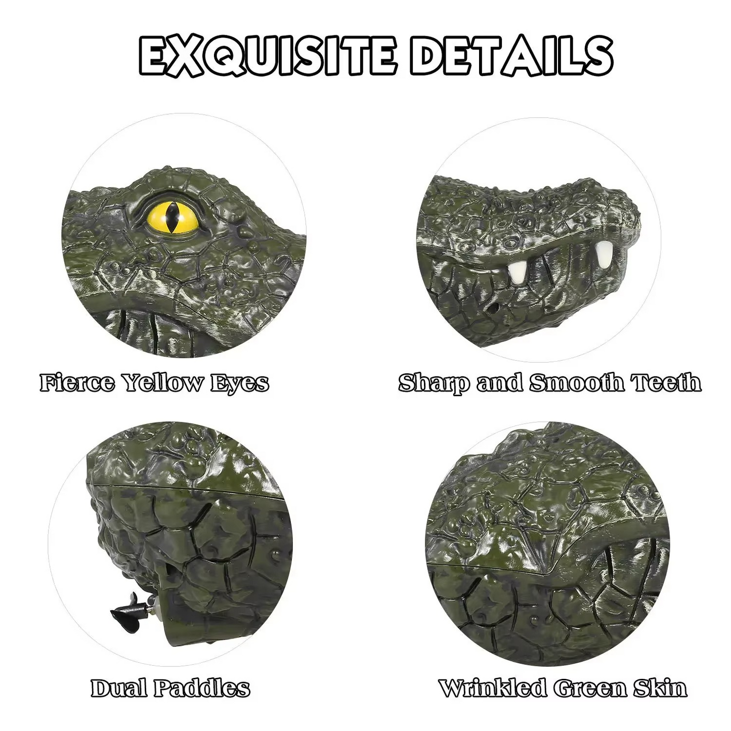 RC Crocodile Head Boat – 2.4GHz Remote Control Floating Alligator Decoy with Realistic Design for Pools, Lakes, Pranks and Water Play