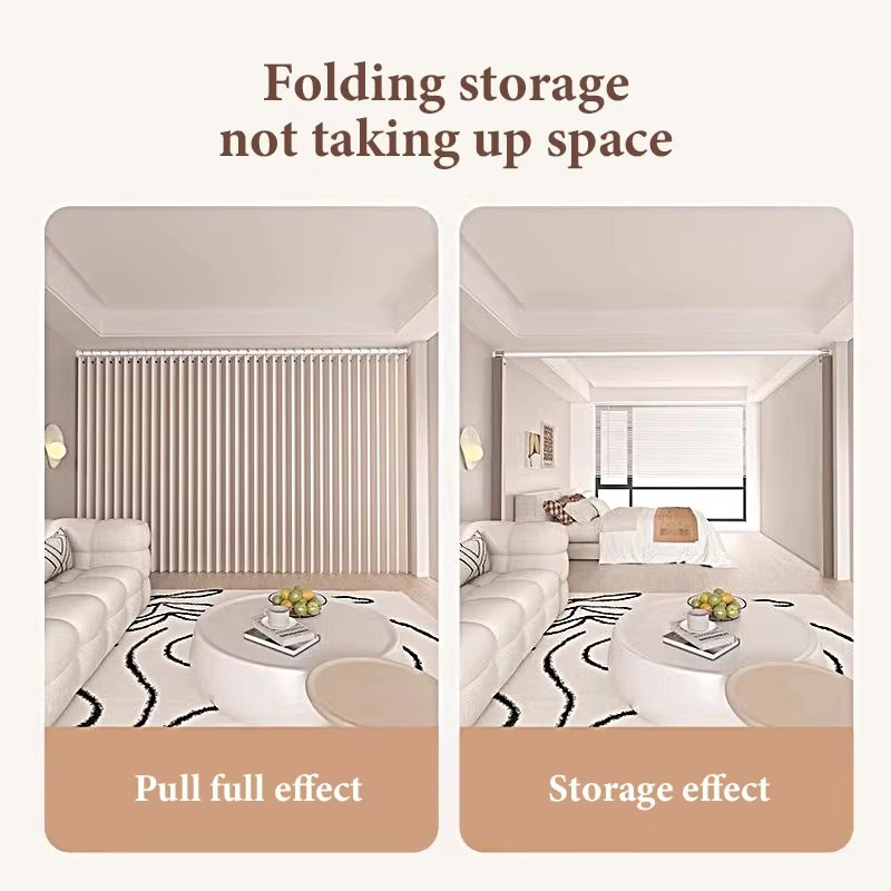 Solid Color Room Divider Curtain – Soft Light Sheer Partition Drapes for Bedroom, Living Room, Privacy and Space Separation