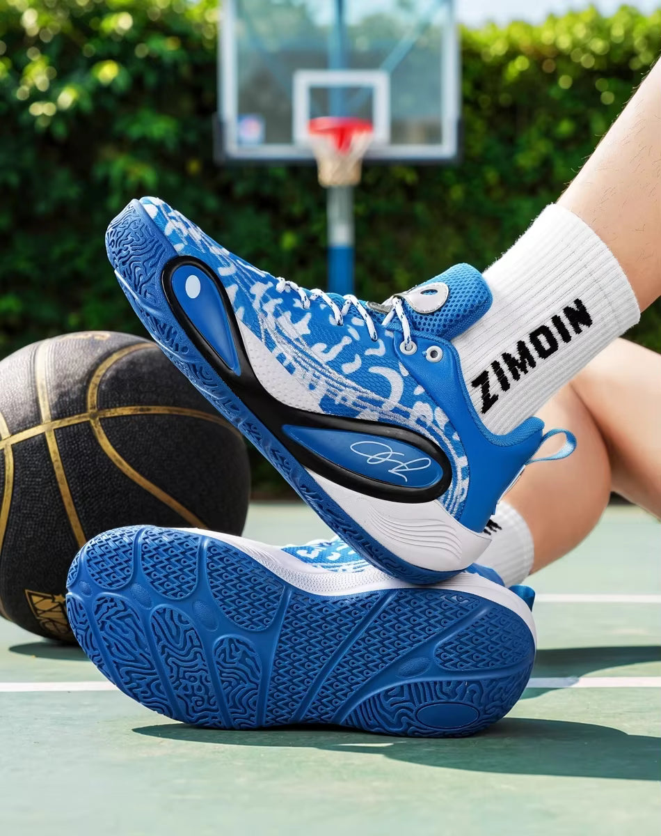 Men's Basketball Shoes – Breathable Cushioned Athletic Sneakers with Anti-Slip Sole for Running, Basketball, Fitness Training and Everyday Sports Performance