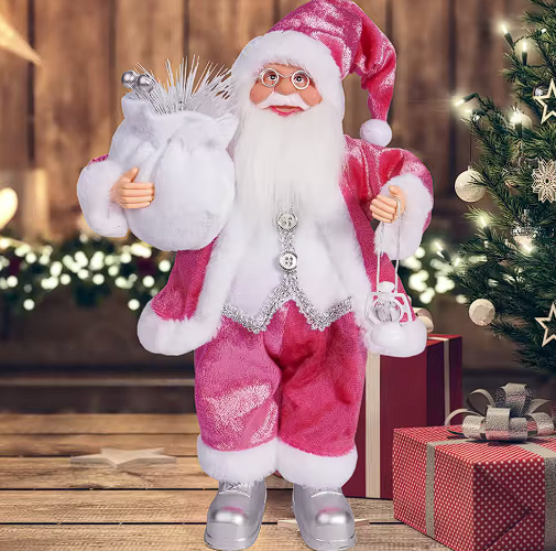 Mini Santa Claus Ornament – 30cm Creative Christmas Decoration for Holiday Parties, Shelves, Trees and Festive Home Displays