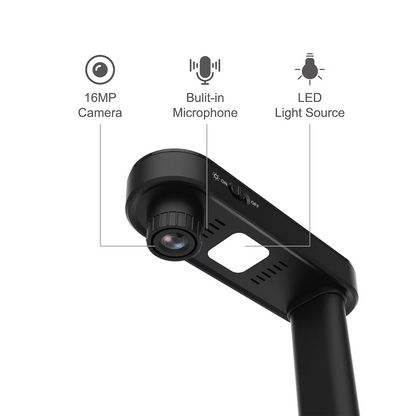 Portable Document Scanner – 16MP A4 USB Document Camera with Auto Deskewing for Books, Documents and Receipts, Compatible with Windows and macOS