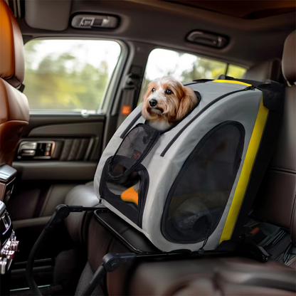 Collapsible Foldable Pet Stroller – 2-in-1 Dog & Cat Pushchair with Convertible Travel Crate and Car Seat for Small Pets