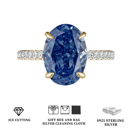 Silver Tanzanite Ring – Mint Green Oval Tanzanite with Ice-Cut Zircon Accents for Women, Elegant Jewelry, Special Occasions and Gifts