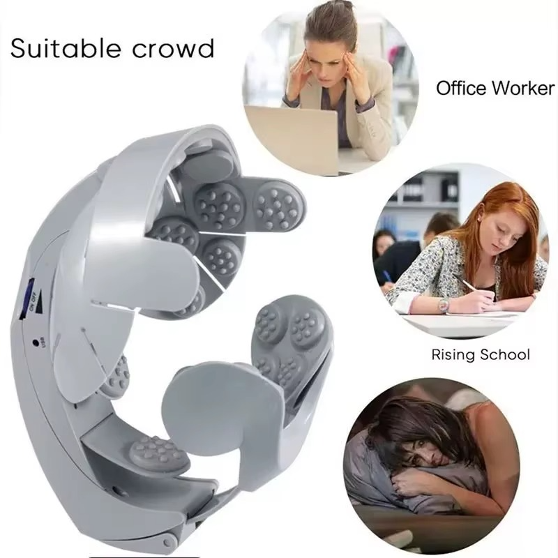Electric Head Massager – Multifunctional Wearable Scalp Massage Helmet with Vibration, Kneading and Acupoint Stimulation for Relaxation and Stress Relief