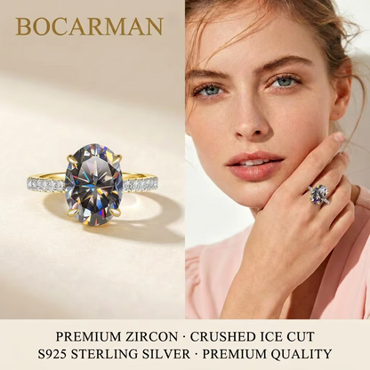 Silver Tanzanite Ring – Mint Green Oval Tanzanite with Ice-Cut Zircon Accents for Women, Elegant Jewelry, Special Occasions and Gifts