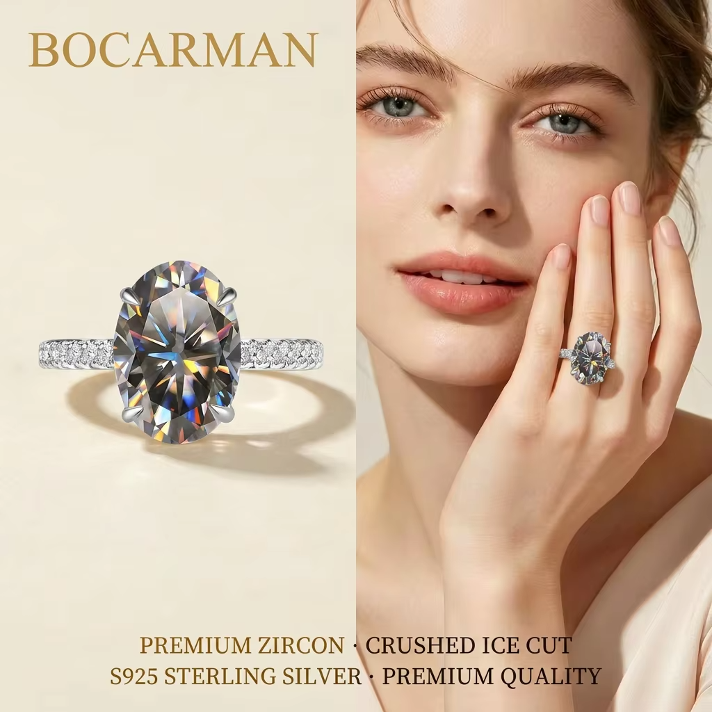 Silver Tanzanite Ring – Mint Green Oval Tanzanite with Ice-Cut Zircon Accents for Women, Elegant Jewelry, Special Occasions and Gifts